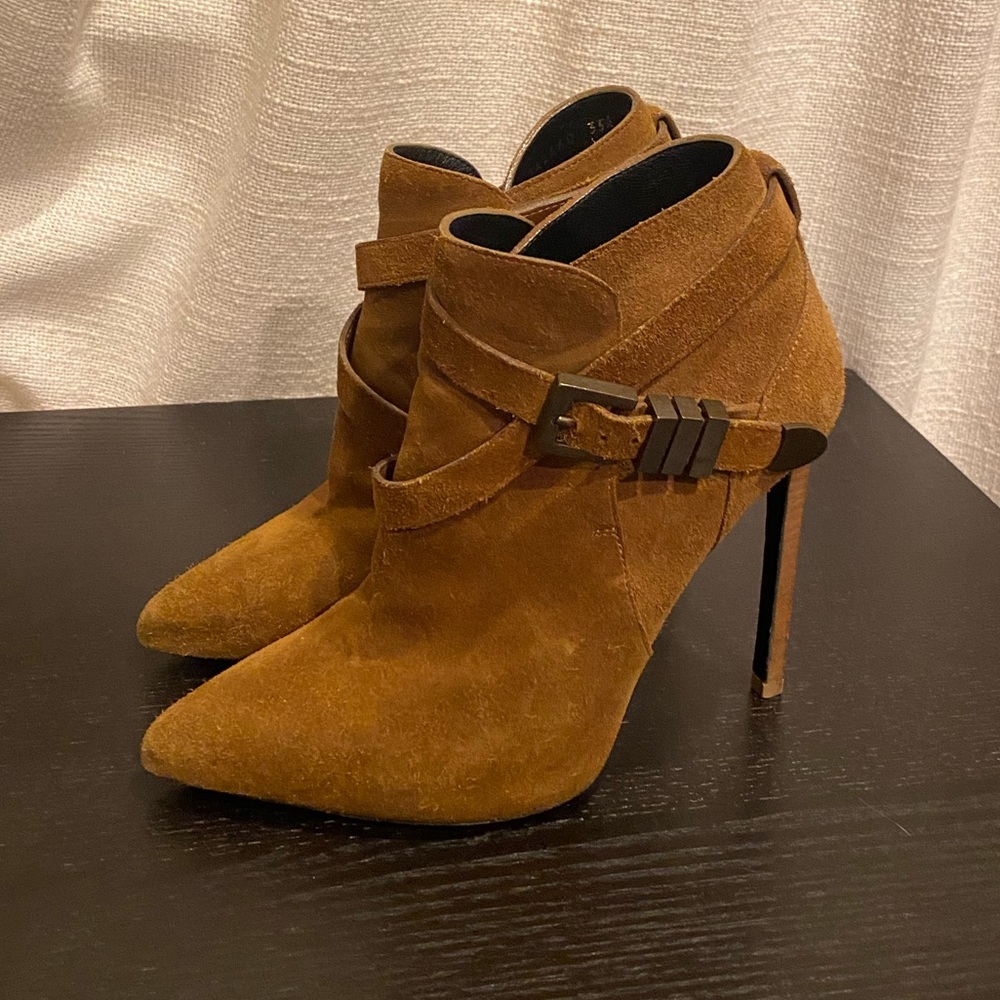 Saint Laurent Suede stiletto booties